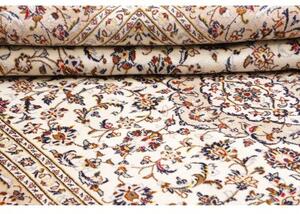 Tappeto Kashan Medaglione Floreale Avorio Blu Scuro 200x305 Cm