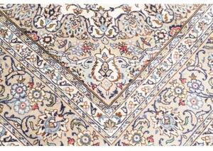 Tappeto Kashan Medaglione Floreale Avorio Blu 196x296 Cm
