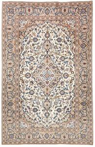 Tappeto Kashan Medaglione Floreale Avorio Blu 197x306 Cm