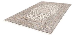Tappeto Kashan Medaglione Floreale Avorio Blu 196x296 Cm