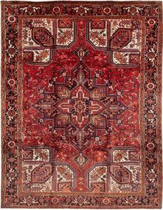 Tappeto Gorawan Stilizzato Rosso Blu Scuro 260x336 Cm