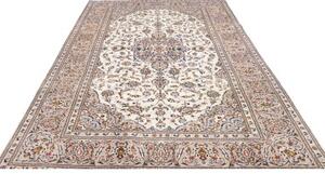 Tappeto Kashan Medaglione Floreale Avorio Blu 203x320 Cm