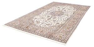 Tappeto Kashan Medaglione Floreale Avorio Blu 203x320 Cm