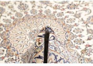 Tappeto Kashan Medaglione Floreale Avorio Blu 196x296 Cm