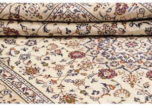 Tappeto Kashan Medaglione Floreale Avorio Beige 200x300 Cm