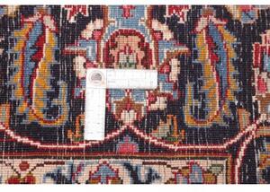 Tappeto Mashad Medaglione Floreale Rosso Blu Scuro 243x340 Cm