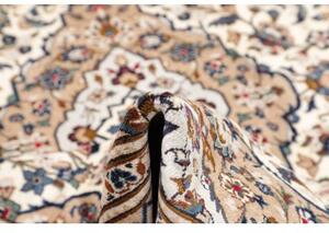 Tappeto Kashan Medaglione Floreale Avorio Blu 197x306 Cm