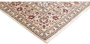 Tappeto Kashan Medaglione Floreale Avorio Blu Scuro 200x305 Cm