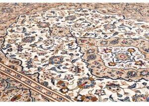 Tappeto Kashan Medaglione Floreale Avorio Blu 197x306 Cm