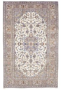 Tappeto Kashan Medaglione Floreale Avorio Blu 203x320 Cm