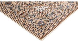 Tappeto Kashan Medaglione Floreale Avorio Blu 197x306 Cm