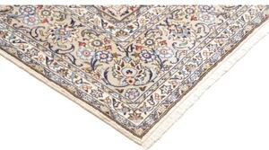Tappeto Kashan Medaglione Floreale Avorio Blu 196x296 Cm