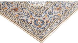 Tappeto Kashan Medaglione Floreale Avorio Blu 194x307 Cm