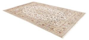 Tappeto Kashan Medaglione Floreale Avorio Blu Scuro 192x300 Cm