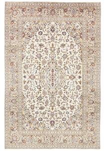 Tappeto Kashan Medaglione Floreale Avorio Blu Scuro 192x300 Cm