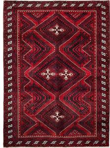Tappeto Lori Geometrico Rosso Nero 213x295 Cm