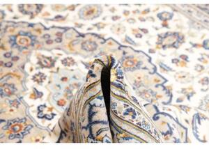 Tappeto Kashan Medaglione Floreale Avorio Blu 194x307 Cm