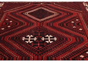 Tappeto Lori Geometrico Rosso Scuro Nero 220x307 Cm