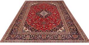 Tappeto Ardakan Medaglione Floreale Rosso Blu Scuro 203x293 Cm