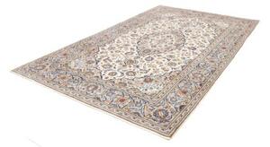 Tappeto Kashan Medaglione Floreale Avorio Blu 194x307 Cm