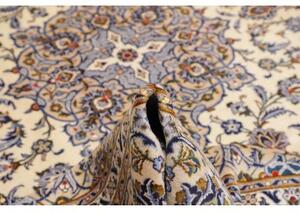 Tappeto Kashan Medaglione Floreale Avorio Blu 244x362 Cm