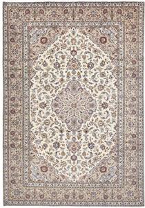 Tappeto Kashan Medaglione Floreale Beige Blu 243x350 Cm
