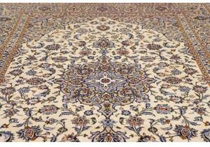 Tappeto Kashan Medaglione Floreale Avorio Blu 244x362 Cm