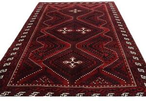 Tappeto Lori Geometrico Rosso Nero 213x295 Cm