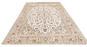 Tappeto Kashan Medaglione Floreale Avorio Blu Scuro 192x300 Cm