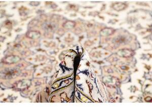 Tappeto Kashan Medaglione Floreale Beige Blu 243x350 Cm