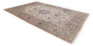 Tappeto Kashan Medaglione Floreale Avorio Blu 244x362 Cm