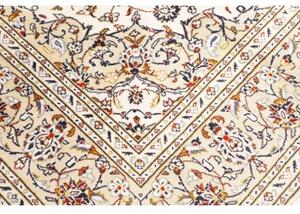Tappeto Kashan Medaglione Floreale Avorio Blu Scuro 192x300 Cm