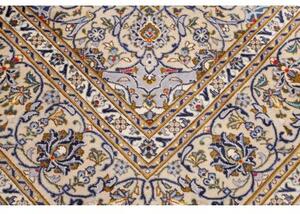 Tappeto Kashan Medaglione Floreale Avorio Blu 244x362 Cm