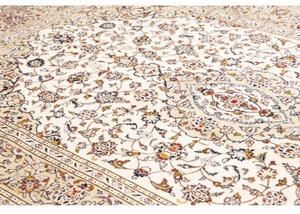 Tappeto Kashan Medaglione Floreale Avorio Blu Scuro 192x300 Cm