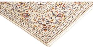 Tappeto Kashan Medaglione Floreale Avorio Blu Scuro 192x300 Cm