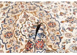 Tappeto Kashan Medaglione Floreale Avorio Blu Scuro 194x316 Cm