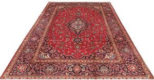 Tappeto Ardakan Medaglione Floreale Rosso Blu Scuro 197x312 Cm
