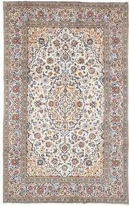 Tappeto Kashan Medaglione Floreale Avorio Blu Scuro 194x316 Cm