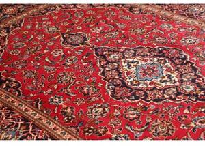 Tappeto Ardakan Medaglione Floreale Rosso Blu Scuro 197x312 Cm