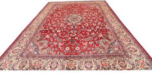 Tappeto Sarough Medaglione Floreale Rosso Avorio 276x407 Cm