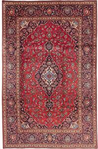Tappeto Ardakan Medaglione Floreale Rosso Blu Scuro 197x312 Cm