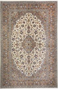 Tappeto Kashan Medaglione Floreale Beige Blu 203x310 Cm