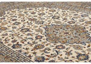 Tappeto Kashan Medaglione Floreale Beige Blu 203x310 Cm