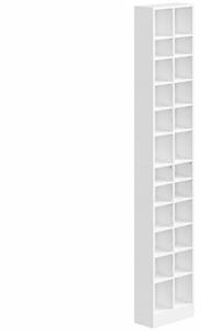 HOMCOM Mobile Porta CD da 384 Dischi, Scaffale DVD a 12 Livelli con 24 Scomparti, Bianco | Aosom Italy