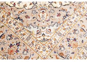 Tappeto Kashan Medaglione Floreale Avorio Beige 196x292 Cm