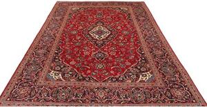 Tappeto Ardakan Medaglione Floreale Rosso Blu Scuro 196x303 Cm