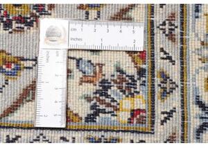 Tappeto Kashan Medaglione Floreale Beige Blu 203x310 Cm