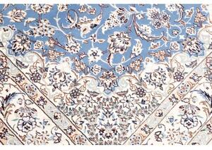 Tappeto Nain 9la Medaglione Floreale Azzurro Avorio 152x237 Cm