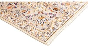 Tappeto Kashan Medaglione Floreale Avorio Beige 196x292 Cm