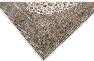 Tappeto Kashan Medaglione Floreale Beige Blu 203x310 Cm